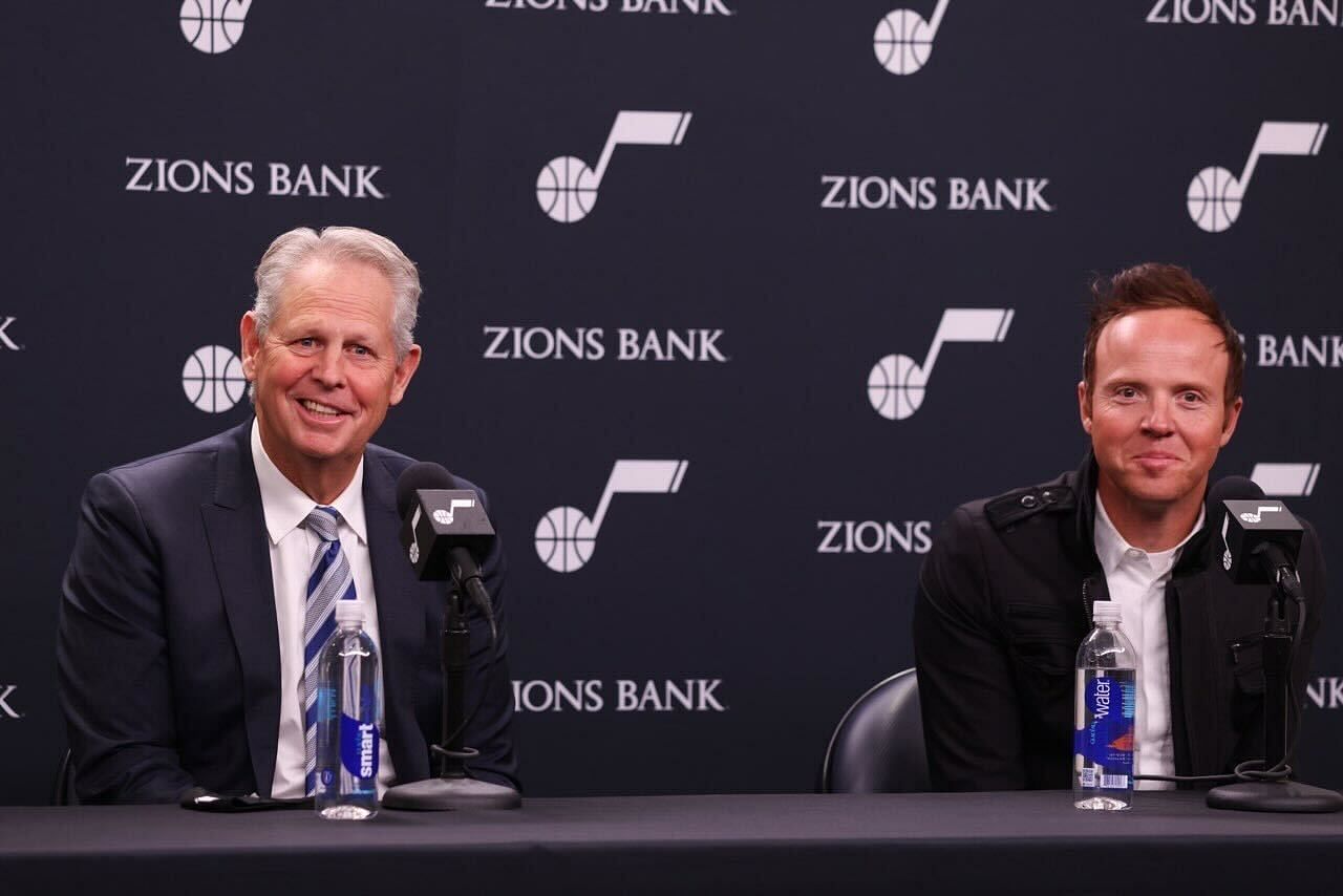 Utah Jazz and NBA executive Danny Ainge at a press conference